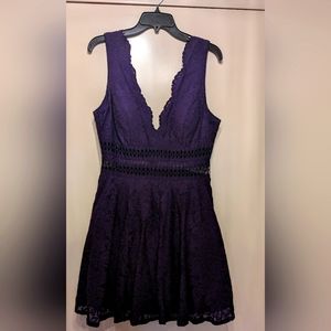 Jodi Kristopher Cocktail Dress with vented waistline Size 13 Deep Purple